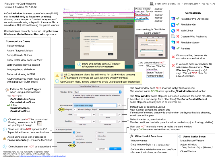 FileMaker 16 Card Windows